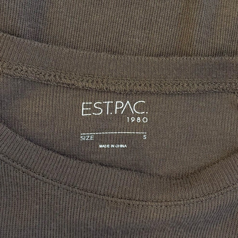 PacSun Y2K Clean Girl Basic Layering Long Sleeve Top Women S Brown EST.PAC 1980 - Picture 7 of 8